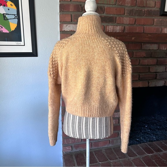Free People Bradley Pullover Turtleneck Sweater in Carmel Heather Sz XS - Picture 7 of 8